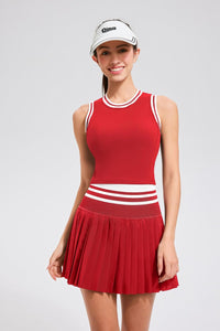 Two Piece Tennis Skirt Set for Women High Waisted Pleated Athletic Golf Skirt Sets Women 2 Piece Outfits with Pockets