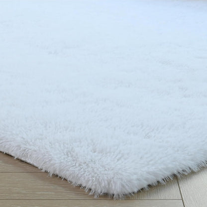 duduta Navy Blue Fluffy Plush Runner Rugs 2x6 ft Tie Dye Rectangle Shag Rug for Bedroom Dorm Living Room Kids Room, Machine Washable Anti-Slip