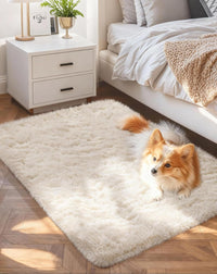 Ophanie Area Rugs for Living Room Bedroom, Upgrade Non-Slip Fluffy Soft Grey Shag Carpet, Indoor Floor Gray 4x6 Fuzzy Shaggy Living Room Plush Rug for Kids Home Dorm Decor Aesthetic