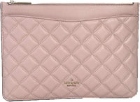 Kate Spade Natalia Quilted Leather Zip Pouch Clutch, Rose Smoke Pink