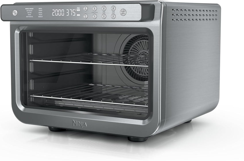 Ninja DT251 Foodi 10-in-1 Smart XL Air Fry Oven, Bake, Broil, Toast, Roast, Digital Toaster, Thermometer, True Surround Convection up to 450°F, includes 6 trays & Recipe Guide, Silver