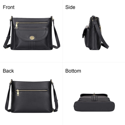 Over Earth Genuine Leather Crossbody Bags for Women Trendy Purses and Ladies Shoulder Handbags