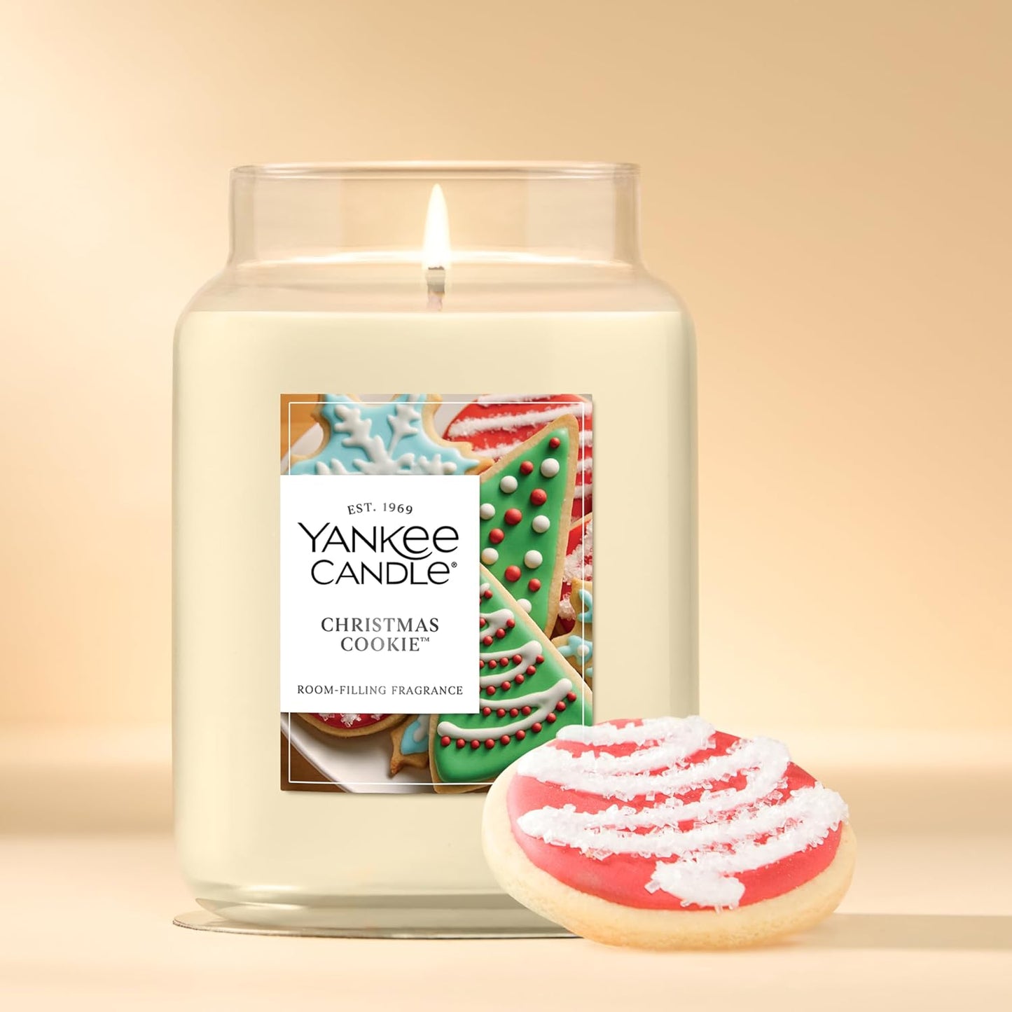 Yankee Candle Christmas Cookie Scented Candle, 22oz Large Jar with up to 150 Hour Burn Time, Giftable, Holidays
