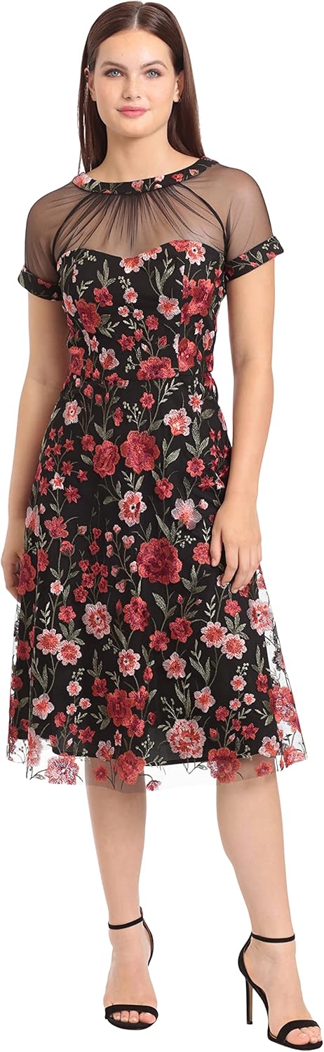 Maggy London Women's Illusion Dress Occasion Event Party Holiday Cocktail Guest of Wedding.