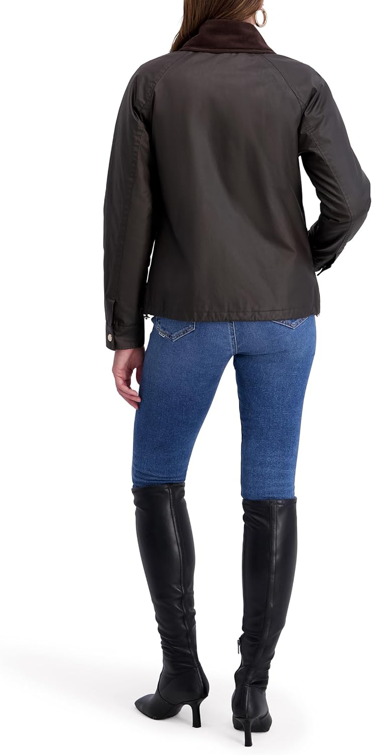 kensie womens Outerwear Waxed Cotton Barn Jacket