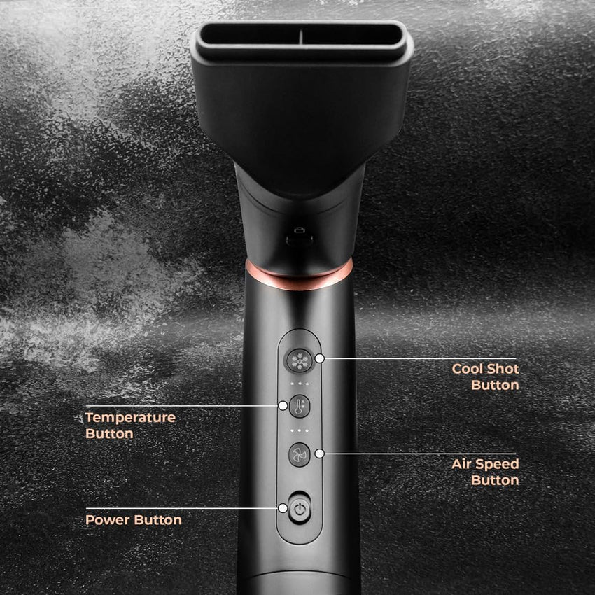 SRILabs StyleWrap Pro 7-in-1 Coanda Air Hair Multi Styler Dryer Brush with Negative Ions, Lighter and Foldable Design, Quiet Brushless Motor, Aviation-Grade Aluminum, Memory Function