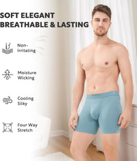 DAVID ARCHY Men's Breathable Underwear Soft Comfortable Moisture-Wicking with Fly Underwear Boxer Briefs for Men 3 Pack