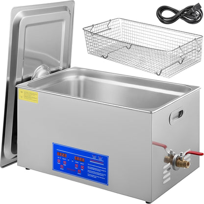 VEVOR Commercial Ultrasonic Cleaner 6L Professional Ultrasonic Cleaner 40kHz with Digital Timer&Heater 110V Excellent Cleaning Machine for Watch Instruments Industrial Parts Excellent Cleaner Solution