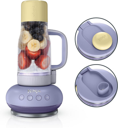 Ninja BlendBOSS | Personal Smoothie Blender and Tumbler | 26oz Travel Tumbler w/Leakproof Lid & Intergrated Chug Spout | AutoIQ Technololgy | 1200 Peak Watt | Cyberspace | DB301CYBRN | (NEW)