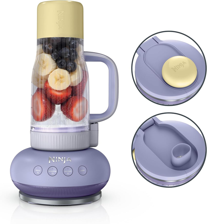 Ninja BlendBOSS | Personal Smoothie Blender and Tumbler | 26oz Travel Tumbler w/Leakproof Lid & Intergrated Chug Spout | AutoIQ Technololgy | 1200 Peak Watt | Cyberspace | DB301CYBRN | (NEW)