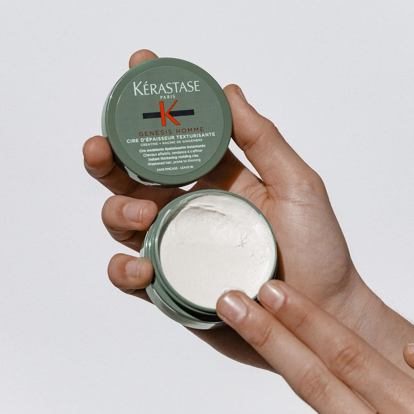 Kerastase Genesis Homme Cire d'Epaisseur Texturisante Light Hold Wax Pomade For Men, Provides Texture & Thickness, For Weakened Hair, 2.5 Fl Oz
