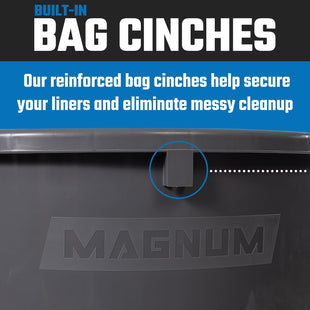 Magnum Gray 44 Gallon Trash Can, Construction Grade, Heavy Duty Plastic, Jobsite Ready for Handling and Holding Garbage CMTC-C000-44G04 (4 Pack)