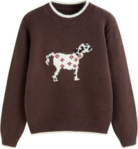 CIDER Women's Fall Sweaters Long Sleeve Cute Sweaters Bear Graphic Crewneck Soft Knit Casual Cropped Pullover