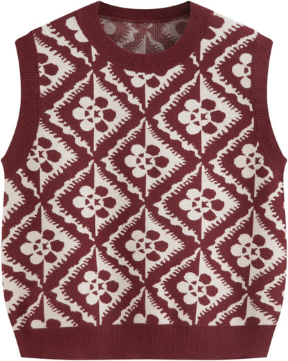 CIDER Sweater Vest Women Sleeveless Cropped Sweaters Cute Graphic Tank Tops Old Money Clothes Fall Outfits