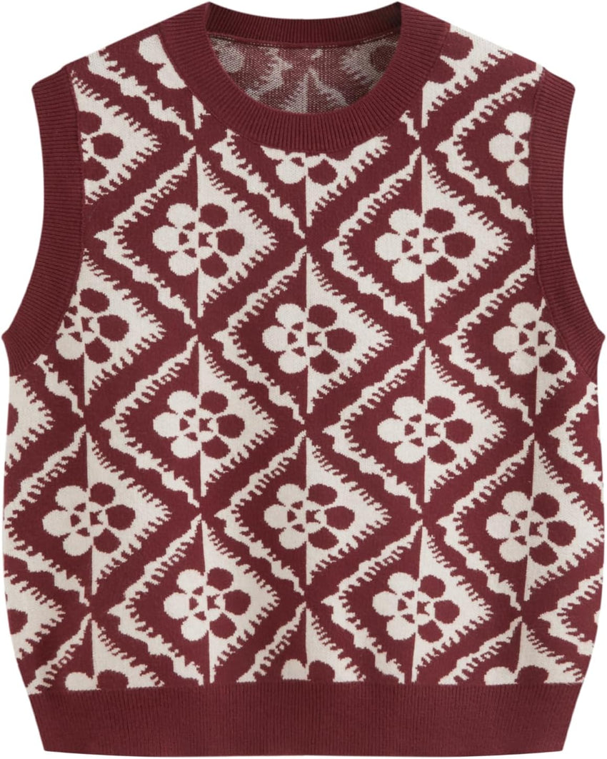 CIDER Sweater Vest Women Sleeveless Cropped Sweaters Cute Graphic Tank Tops Old Money Clothes Fall Outfits