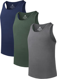 DAVID ARCHY Men's Tank Top Bamboo Rayon Undershirts Tank Shirt Moisture-Wicking A-Shirt for Men, 3 or 5 Pack