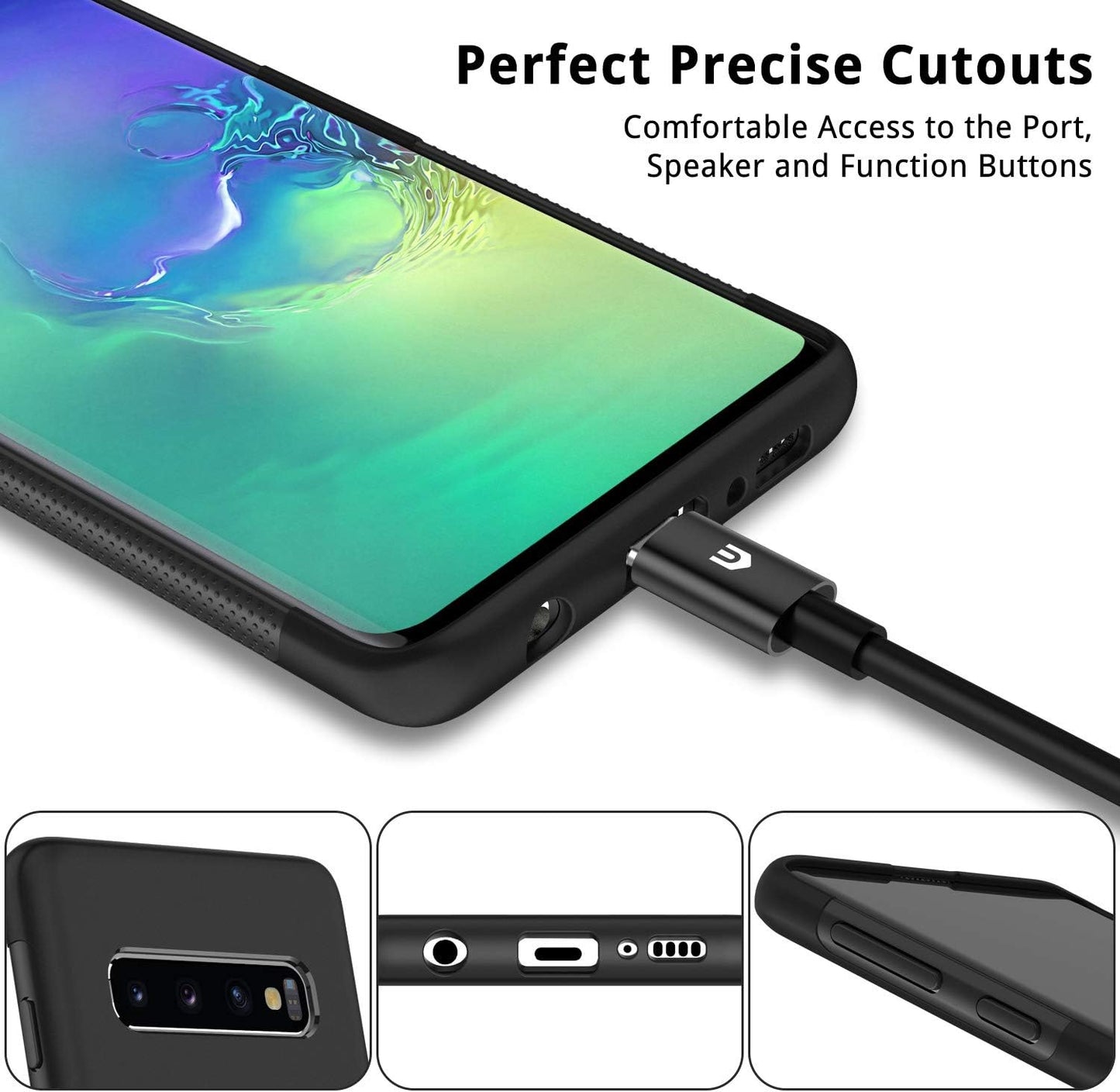 UNBREAKcable Samsung Galaxy S10 Case (6.1 Inch) - Ultra-Thin Frosted TPU Silicone Protective Case for Galaxy S10 [Shockproof & Non-Slip & Anti-Fingerprint] - Black