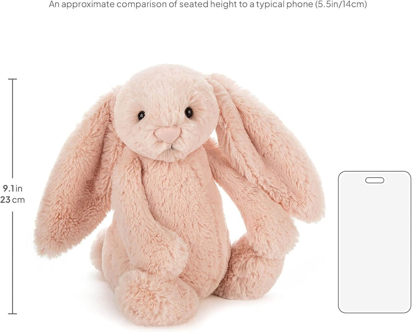 Jellycat Bashful Blush Bunny Stuffed Animal, Medium 12 inches - Rabbit and Bunny Plush Toy - Classic Children's Gift