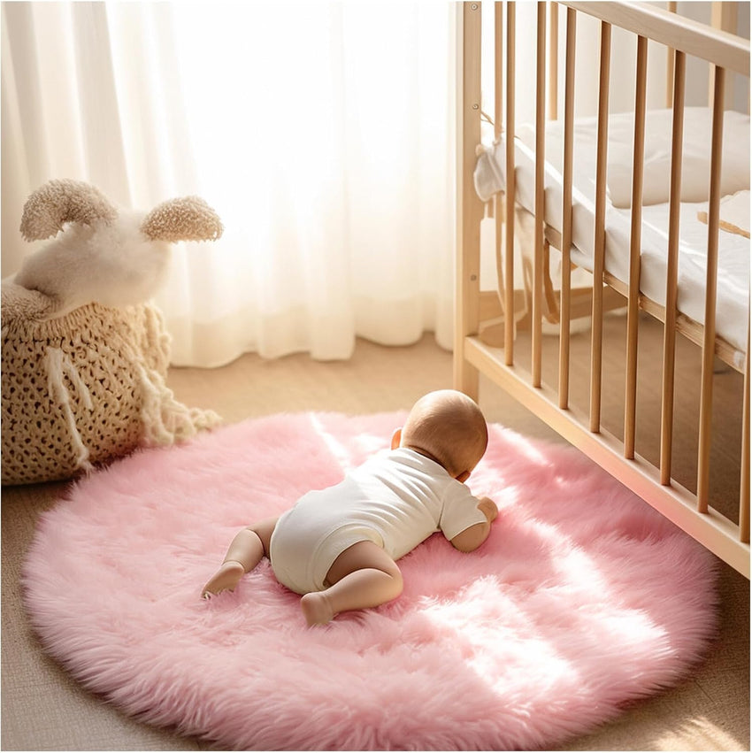 Ashler faux fur rug, Fluffy Shaggy Area Rug Ultra Soft 2 x 3 Feet Sheepskin Fur Rug, Navy Blue Fuzzy Rug Machine Washable Shag Rug, Nursery Decor Throw Rugs for Bedroom, kids room, Living Room