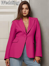 Mina Self 2025 Fall Women Blazers for Work Casual One-Button Petite Fitted Business Professional Suit Jacket with Pockets