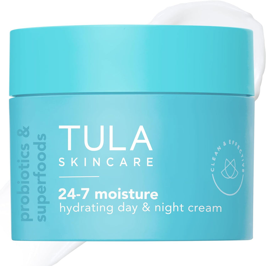 TULA Skin Care 24-7 Hydrating Day & Night Cream - Nourishing Moisturizer for Face, Maintain Skin Balance & Improve Skin Smoothness, Contains Watermelon & Apple Extract