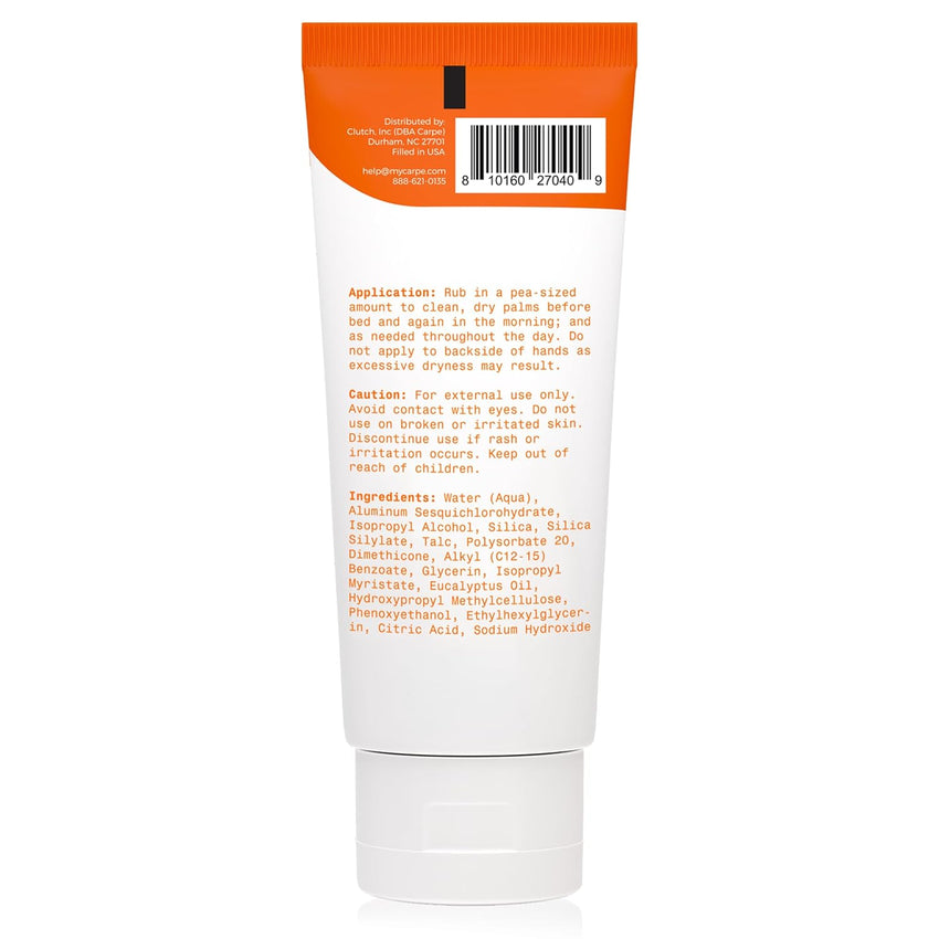Carpe Sweat Absorbing Hand Lotion, A dermatologist-recommended smooth lotion that helps stop hand sweat, Great for hyperhidrosis (Original Eucalyptus)