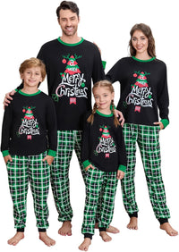 VS&LLWQ Family Christmas Pjs Matching Sets Christmas Pajamas for Family Christmas Elf Pjs Holiday Xmas Jammies Set