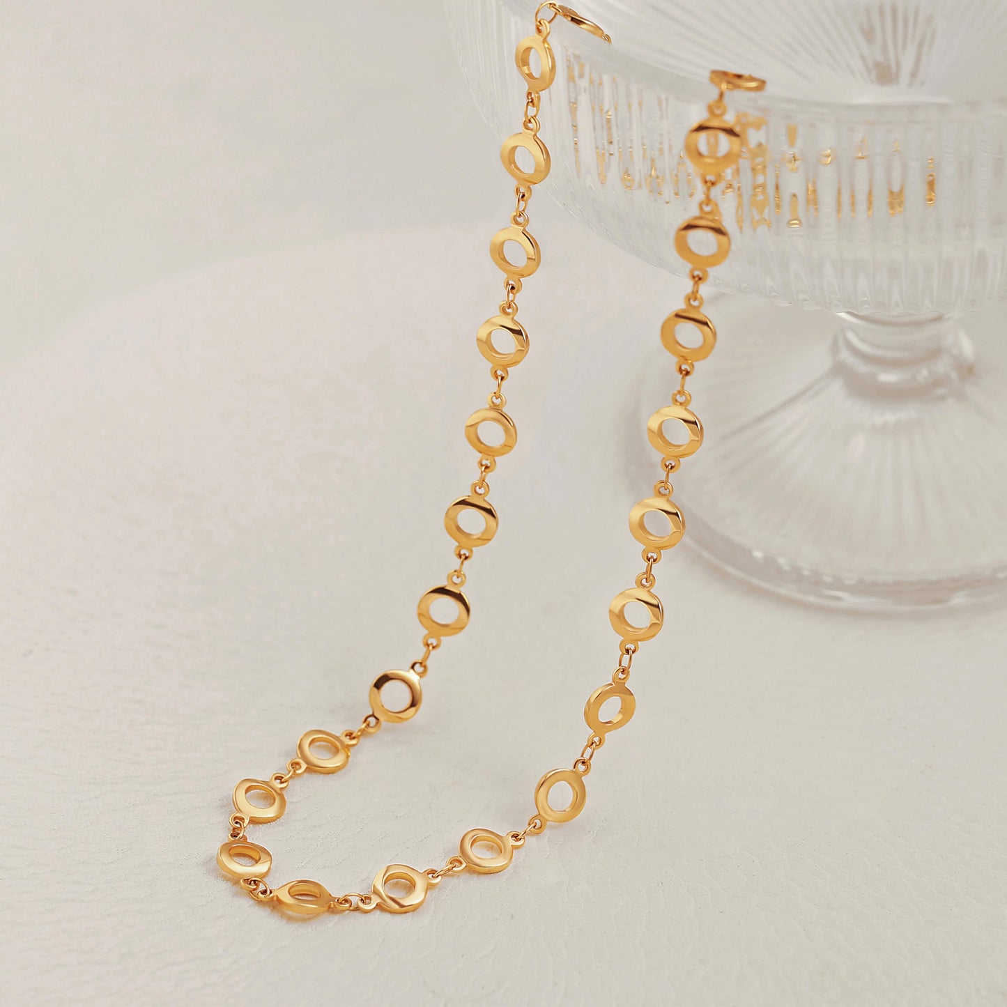 Aobei Pearl 18K Gold Plated Paperclip Chain Choker Satellite Chain Freshwater Cultured Biwa Pearl Pendant Necklace Dainty Turquoise Jewelry for Women