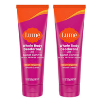Lume Whole Body Deodorant Plus Sweat Control - Smooth Cream Tube - 72 Hour Odor And Sweat Control - Baking Soda Free, Skin Loving - 3.0 ounce (Pack of 2) (Soft Powder)