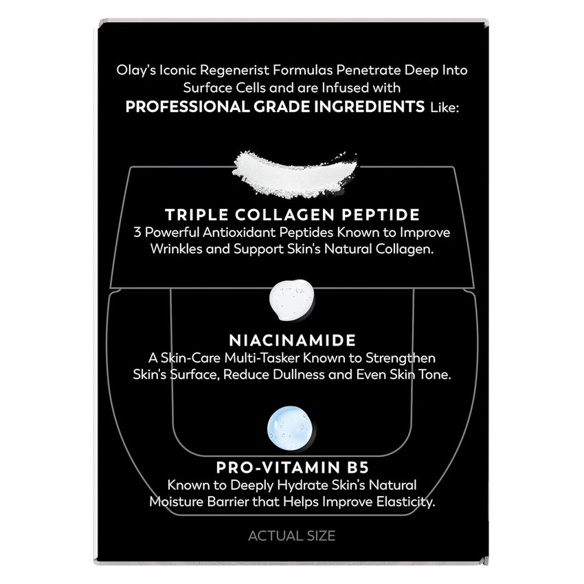 Olay Face Moisturizer, Regenerist Micro-Sculpting Cream for Women, Fragrance-Free - Anti-Aging, Anti-Wrinkle, Firming Skin Care - Triple Collagen Cream, Peptide, Hyaluronic Acid, Niacinamide, 1.7oz