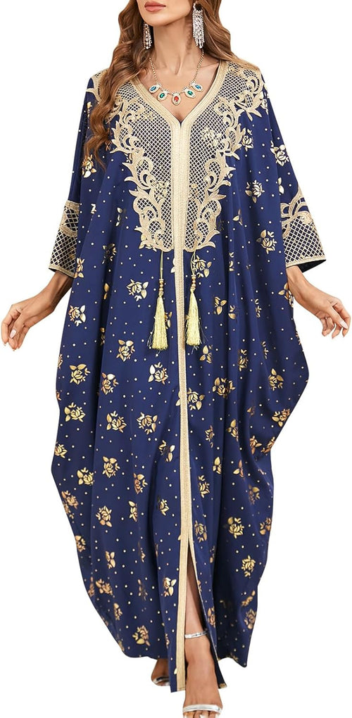 Embroidered Abaya Kaftans for Women Modern Elegant Dubai Moroccan Dubai Kaftan Dresses Abaya for Women Muslim Dress