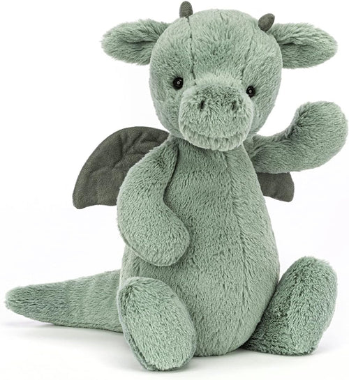 Jellycat Bashful Dragon Stuffed Animal, Medium 12 inches - Mythical Plush Toy - Classic Children's Gift