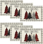 Artoid Mode Waterclor Buffalo Plaid Christmas Trees Placemats Set of 4, 12x18 Inch Winter Table Mats for Outdoor Home Party Kitchen Dining Decor