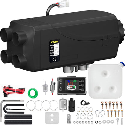 VEVOR 8KW Diesel Heater, DC12-24V, Fast Heating Diesel Air Heater, with Remote Control and Color Digital Display, 10L Fuel Tank, Low Noise, Voice Announcement, for RV, Truck, Boat and Trailer