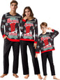 IFFEI Matching Family Pajamas Sets Christmas PJ's Letter Print Top and Plaid Bottom Sleepwear Jammies with Pockets