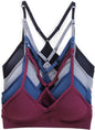 Kalon Women’s 4 Pack Racerback Sports Bralette Seamless Wireless Comfort Bra
