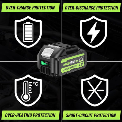 High Capacity 4.0Ah Battery for Impact Wrench, Long-Lasting Performance, Perfect Compatibility, Easy to Use, Universal for DIY and Professional Works