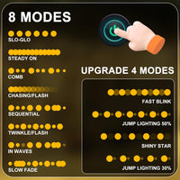 RPGT Christmas Light 1000 LEDs 336ft Green Cable Wire Fairy String Tree Twinkle Lights Plug in 12 Modes for, Outdoor, Garden, Wedding, Christmas Party, Home Decoration (Warm White)