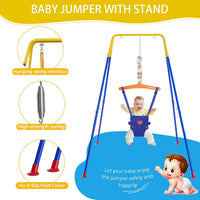Baby Jumper with Stand, Toddler Swing Set forIndoor/Outdoor Play, Jumper for Baby 6-24 Months,Baby Jumpers and Bouncers with Adjustable Chain,Easy to Assemble & Store