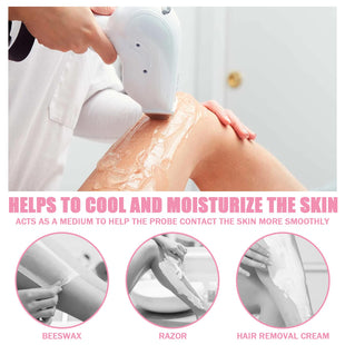 2PCS Cooling Gel for Lazer Hair Removal Device,Gentle Home Laser Hair Removal Cream for Women Men,Refreshing Moisturizing Body Face Gel 600ML
