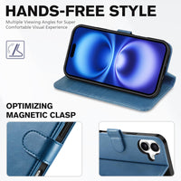 TUCCH Case Wallet for iPhone 16 Plus, RFID Blocking 4 Card Holder Kickstand [Shockproof TPU Interior Shell], PU Leather Magnetic Protective Flip Cover 6.7" 2024, Black