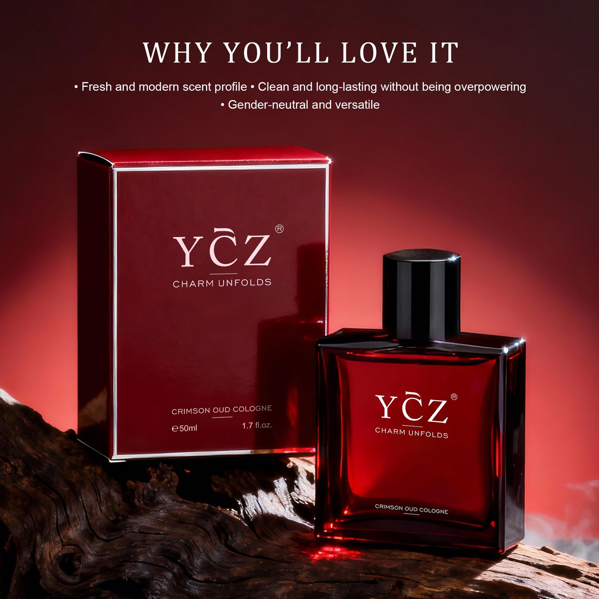 Ycz Midnight Marine Eau de Parfum for Men, 1.7 Fl Oz (50 mL), Long-Lasting Cologne, Fresh Marine & Woody Fragrance with Grapefruit, Ginger and Cedar Notes for Daily Wear, Date Night and Gifts