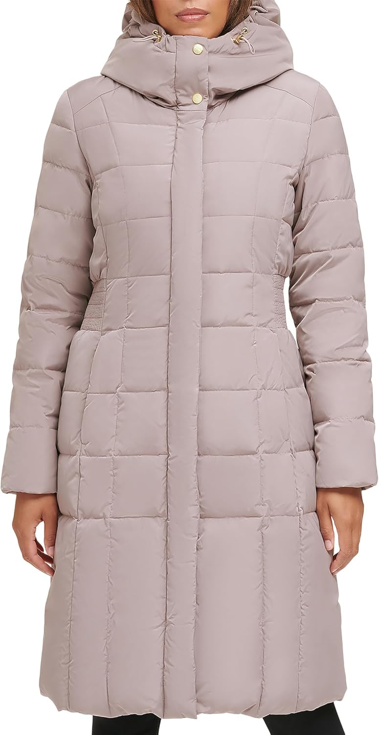 Cole Haan womens Long Quilted Puffer Coat Down Jacket