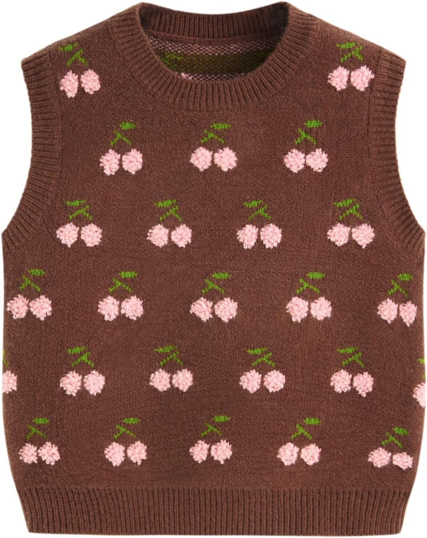 CIDER Sweater Vest Women Sleeveless Cropped Sweaters Cute Graphic Tank Tops Old Money Clothes Fall Outfits