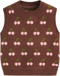 CIDER Sweater Vest Women Sleeveless Cropped Sweaters Cute Graphic Tank Tops Old Money Clothes Fall Outfits