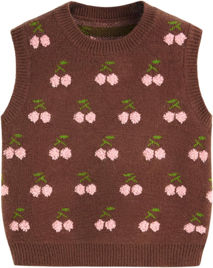 CIDER Sweater Vest Women Sleeveless Cropped Sweaters Cute Graphic Tank Tops Old Money Clothes Fall Outfits