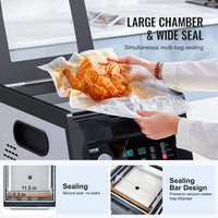 VEVOR Chamber Vacuum Sealer, 380W Vacuum Pump Power, Sealing Bag Packing Machine for Wet Foods, Meat, Compact Design with 11.5 in Sealing Length, Ideal Commercial Sealer for Professional and Home Use