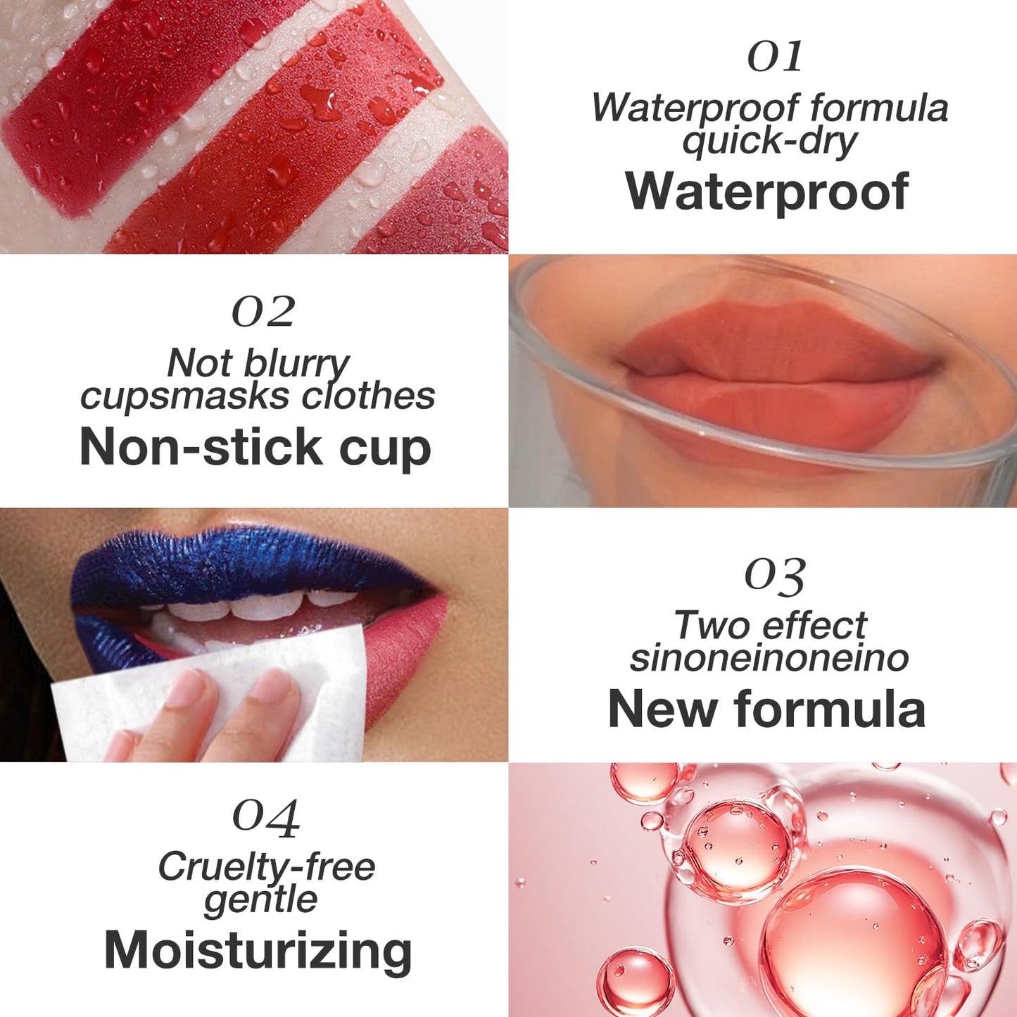 Jolilab Quick Lip Stain Peel Off,Wipe Off,Waterproof,Transfer proof,Highly Pigmented,Ultra Long Lasting Peel Off Lip Makeup With Matte finish for All-day Wear.（#03+04）