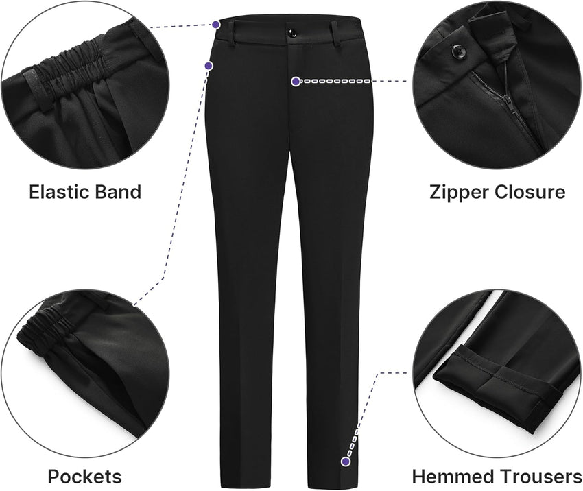 Women's Pants Suit 2 Piece Set Smil Fit Jacket Shawl Sollar Blazer Dress for Women