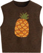CIDER Women’s Sweater Vest Knit Sleeveless Pear Cute Graphic Sweater Vest Tank Top Fall Outfits